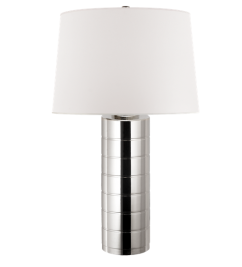 Светильник настольный_Montgomery_Polished Nickel with White Paper Shade_⌀47см H74 см (base round 15 