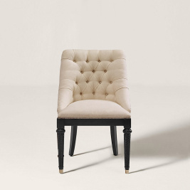 Кресло_Mayfair Occasional Chair_Linen Velvet Chamois/Rubbed Brass/Black Ebony_W56 D65 H91 см