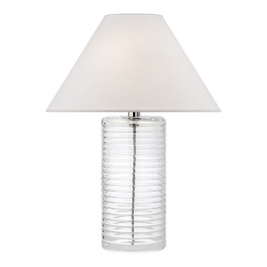 Светильник настольный_Metropolis SALE_Clear Glass with Silk Shade_W53 H74 cm