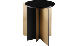 Стол приставной_Ray Drink Table_Черное стекло_SALE_D37 H46 cm