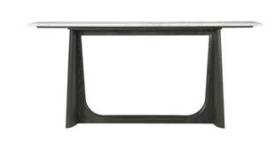 Консоль_Wooden Console Table_charcoal oak_Aluminium, Marble_W183 D41 H81 см