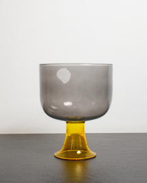 Чаша_Cuppino_Grey-Yellow Стекло_d15,5 h20 см