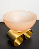 Чаша_Parure I_Выдувное стекло, латунь_pink_Ø 25 x H 22 см